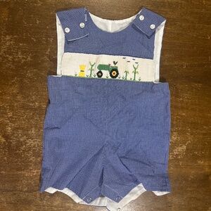 Be Mine Tractor Smocked Jon Jon